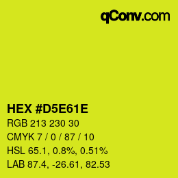 カラーコード: HEX #D5E61E | qconv.com