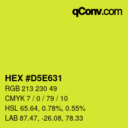 Color code: HEX #D5E631 | qconv.com