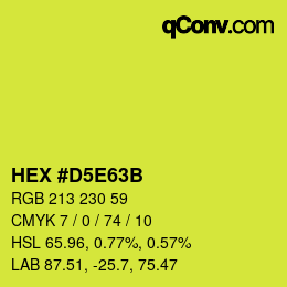Farbcode: HEX #D5E63B | qconv.com