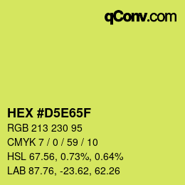 Color code: HEX #D5E65F | qconv.com