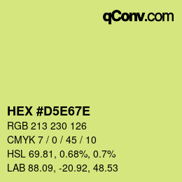 Código de color: HEX #D5E67E | qconv.com