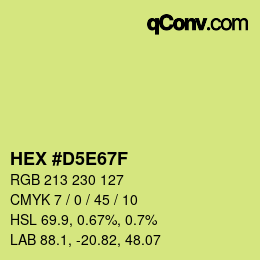 Color code: HEX #D5E67F | qconv.com