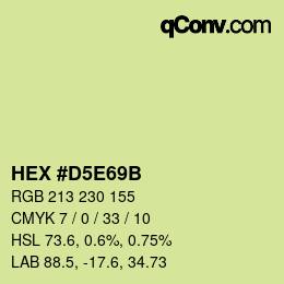 カラーコード: HEX #D5E69B | qconv.com