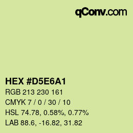 Código de color: HEX #D5E6A1 | qconv.com