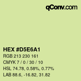カラーコード: HEX #D5E6A1 | qconv.com