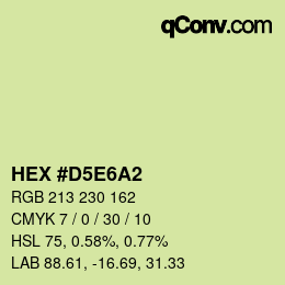 カラーコード: HEX #D5E6A2 | qconv.com