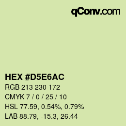 カラーコード: HEX #D5E6AC | qconv.com