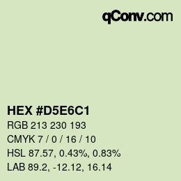 Color code: HEX #D5E6C1 | qconv.com