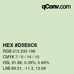Color code: HEX #D5E6C6 | qconv.com