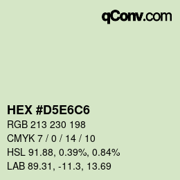 Código de color: HEX #D5E6C6 | qconv.com