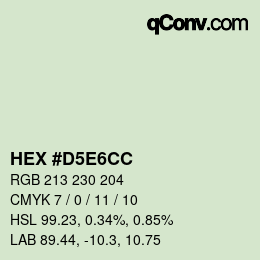 Color code: HEX #D5E6CC | qconv.com