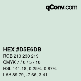 カラーコード: HEX #D5E6DB | qconv.com
