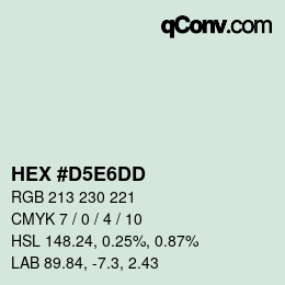 Color code: HEX #D5E6DD | qconv.com