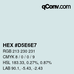 Color code: HEX #D5E6E7 | qconv.com