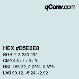 カラーコード: HEX #D5E6E8 | qconv.com