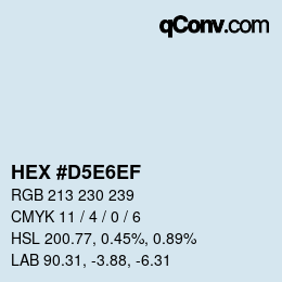 Color code: HEX #D5E6EF | qconv.com