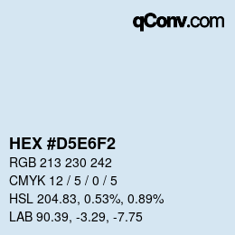カラーコード: HEX #D5E6F2 | qconv.com