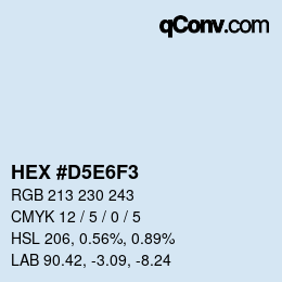 カラーコード: HEX #D5E6F3 | qconv.com