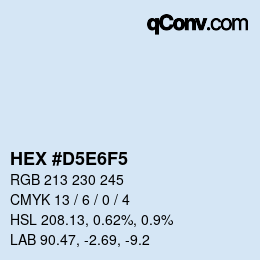 Color code: HEX #D5E6F5 | qconv.com