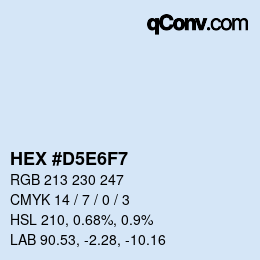 Farbcode: HEX #D5E6F7 | qconv.com
