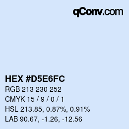 颜色代码: HEX #D5E6FC | qconv.com