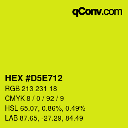 Color code: HEX #D5E712 | qconv.com