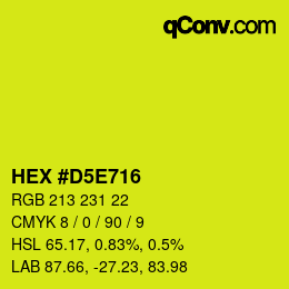 Color code: HEX #D5E716 | qconv.com