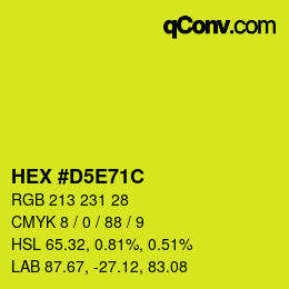 Farbcode: HEX #D5E71C | qconv.com