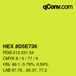 Color code: HEX #D5E736 | qconv.com