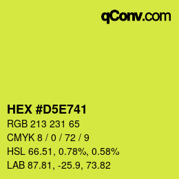 Color code: HEX #D5E741 | qconv.com