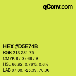 カラーコード: HEX #D5E74B | qconv.com
