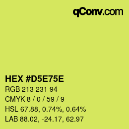 Color code: HEX #D5E75E | qconv.com