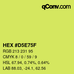 Color code: HEX #D5E75F | qconv.com