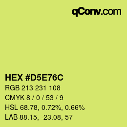 Color code: HEX #D5E76C | qconv.com