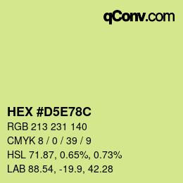 カラーコード: HEX #D5E78C | qconv.com