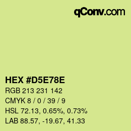 カラーコード: HEX #D5E78E | qconv.com