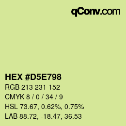 Color code: HEX #D5E798 | qconv.com