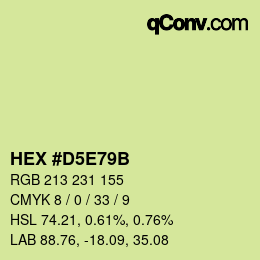 カラーコード: HEX #D5E79B | qconv.com