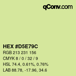 Color code: HEX #D5E79C | qconv.com