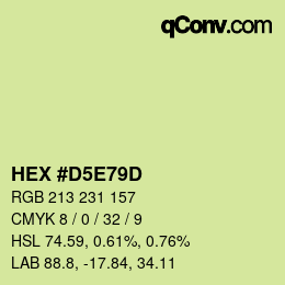 カラーコード: HEX #D5E79D | qconv.com