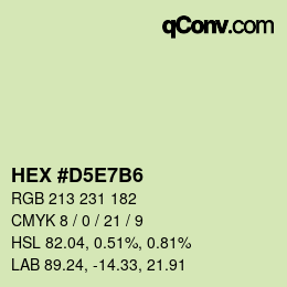 Farbcode: HEX #D5E7B6 | qconv.com