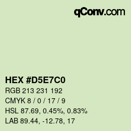Farbcode: HEX #D5E7C0 | qconv.com
