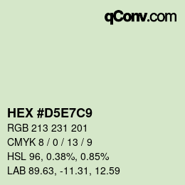 Color code: HEX #D5E7C9 | qconv.com