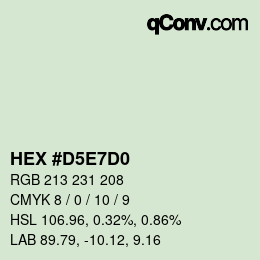 カラーコード: HEX #D5E7D0 | qconv.com