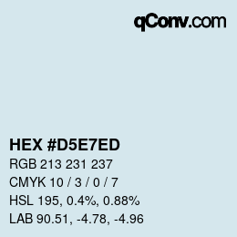 カラーコード: HEX #D5E7ED | qconv.com