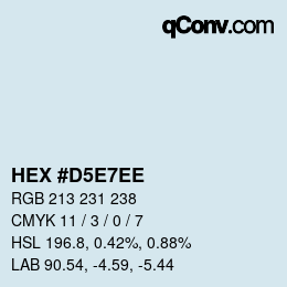 Color code: HEX #D5E7EE | qconv.com