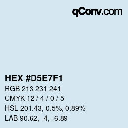 Color code: HEX #D5E7F1 | qconv.com