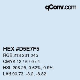 Color code: HEX #D5E7F5 | qconv.com