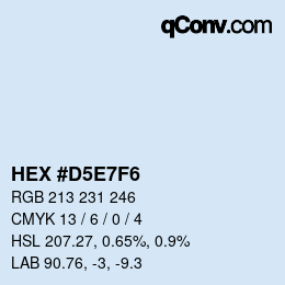 Color code: HEX #D5E7F6 | qconv.com
