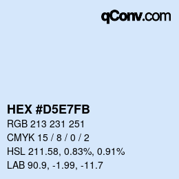 カラーコード: HEX #D5E7FB | qconv.com